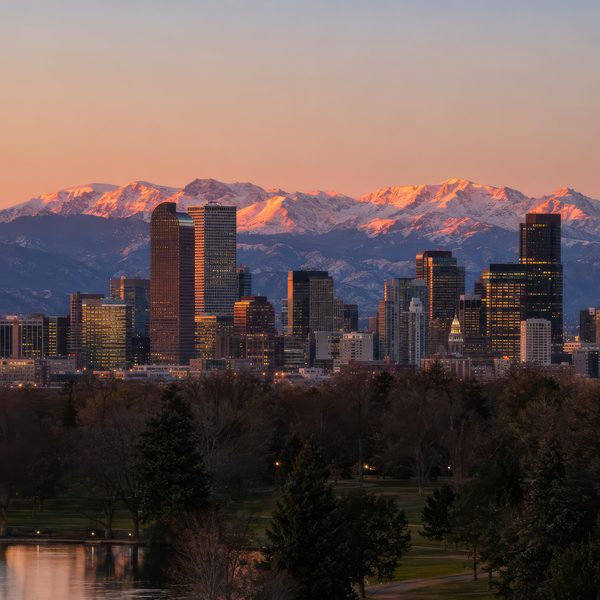 Downtown Denver and the Rockies